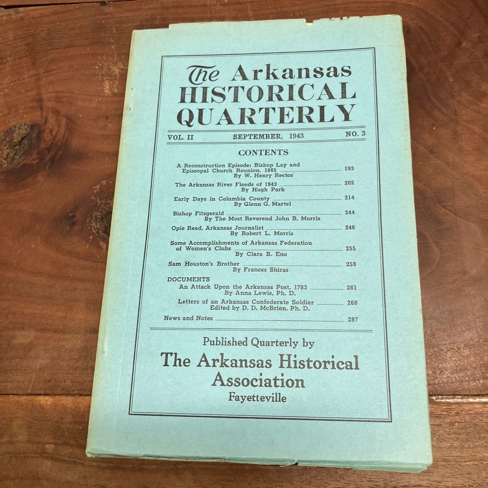 Arkansas Historical Quarterly Vol II No 3 1943 Arkansas History Genealogy
